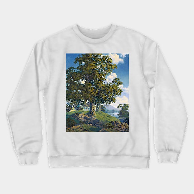 Maxfield Parrish Homestead Art Print 1952 American Painter Neo-Classical Crewneck Sweatshirt by ZiggyPrint